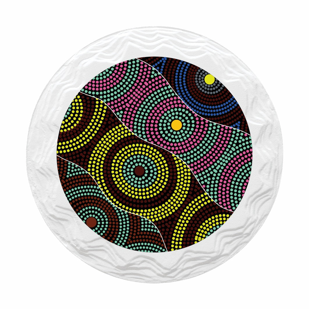 Ceramic Patterned Magnet - Cindy Wallace Circles - Fair Dinkum Gifts