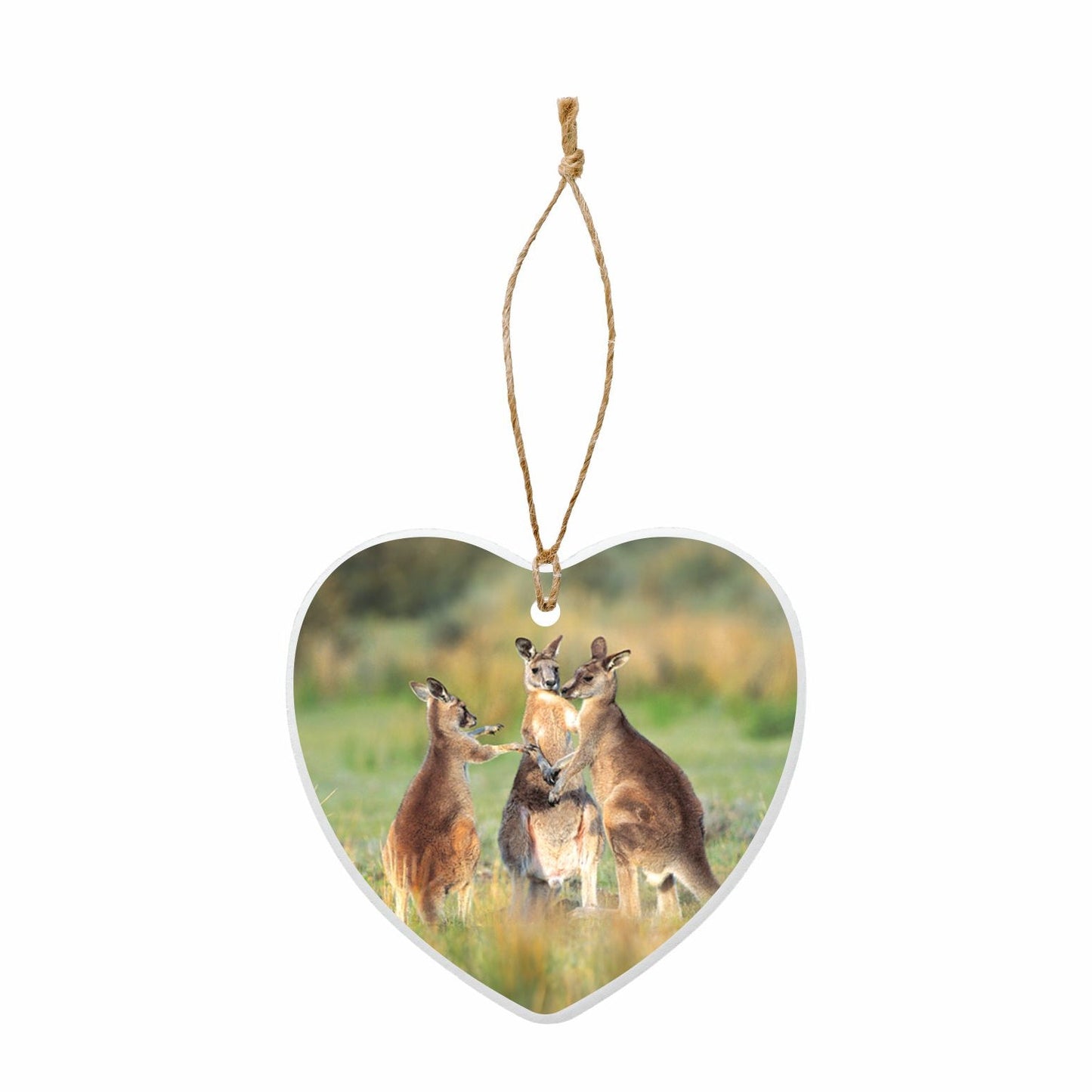 Ceramic Heart Hanging Decoration - Kangaroos - Fair Dinkum Gifts