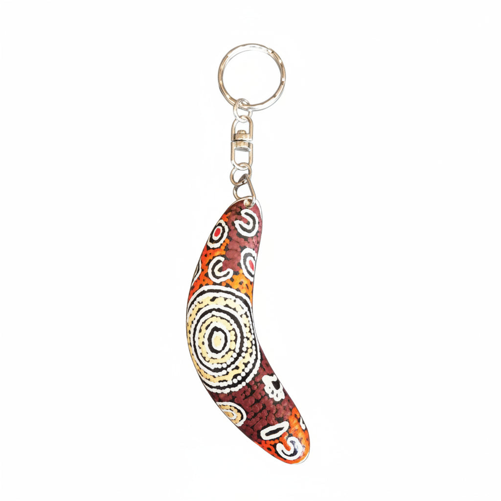Hand Painted Boomerang Keyring - Samantha Daniel - Fair Dinkum Gifts