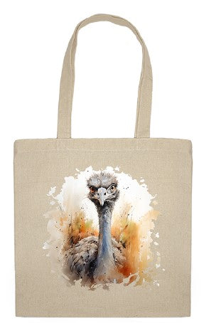 Calico Shopping Tote Bag - Watercolour Emu (27-SC741-3894)