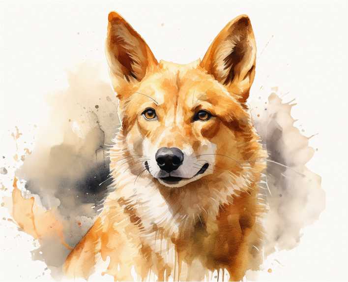 Set of 6 Placemats - Watercolour Dingo