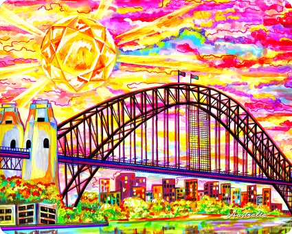 Placemat Sydney Harbour Bridge And Sun - Single