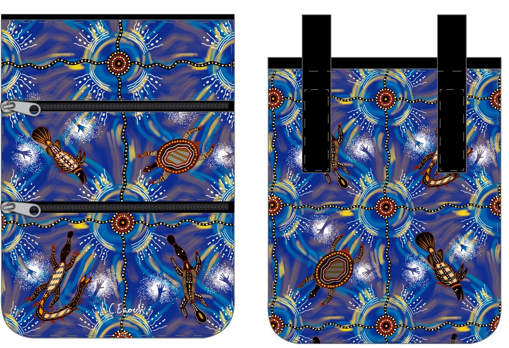 Compartment Zip Bag - Meeting Place Water By Louis Enoch