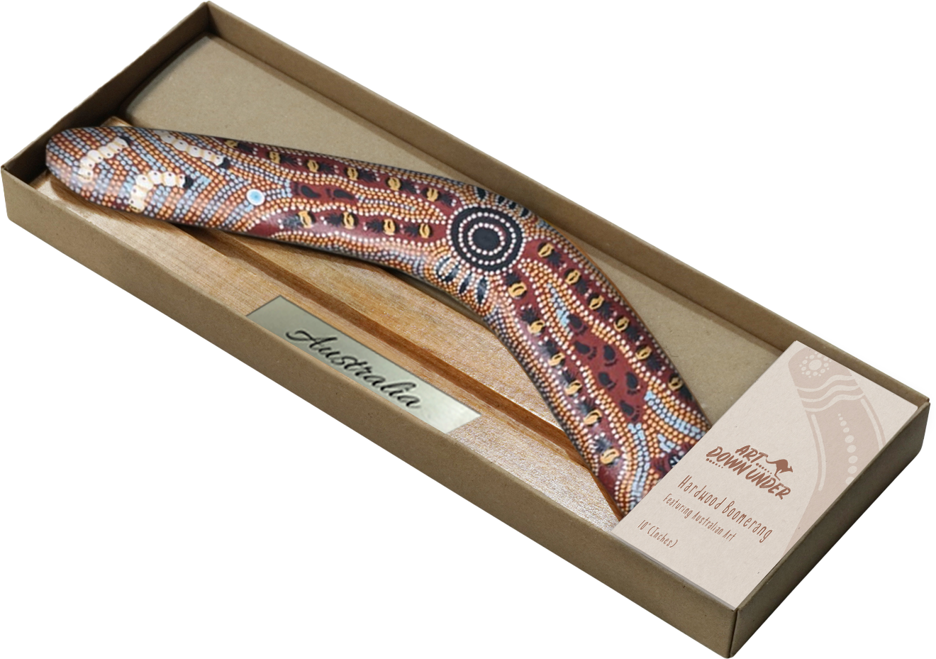 Personalised Boomerang - Bush Tucker Tan - Fair Dinkum Gifts