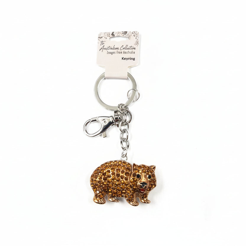 Keychain with orange wombat charm