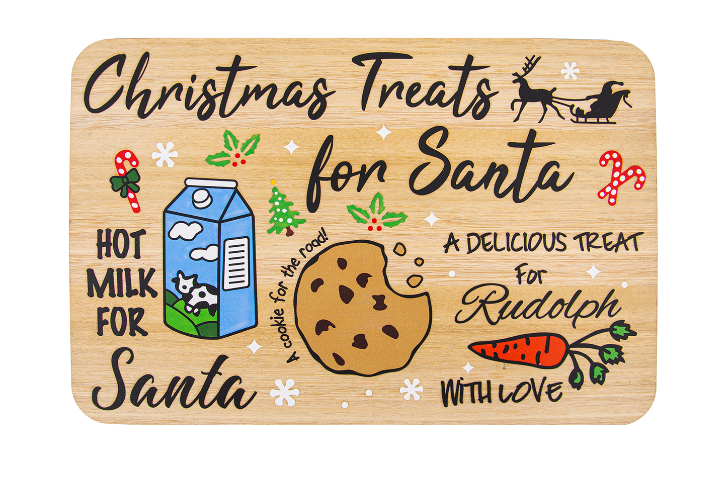 Children's Xmas Wooden Board - Christmas Treats For Santa