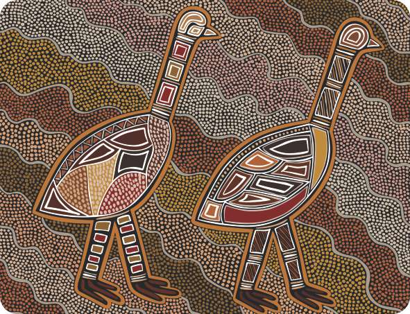 Set of 6 Placemats Art Down Under - Emu Dreaming