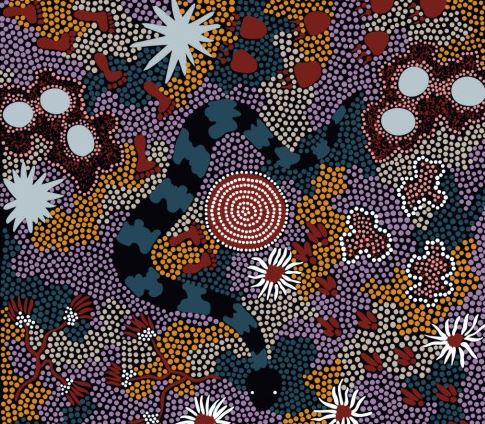 Art Down Under Aboriginal Round Tablecloth