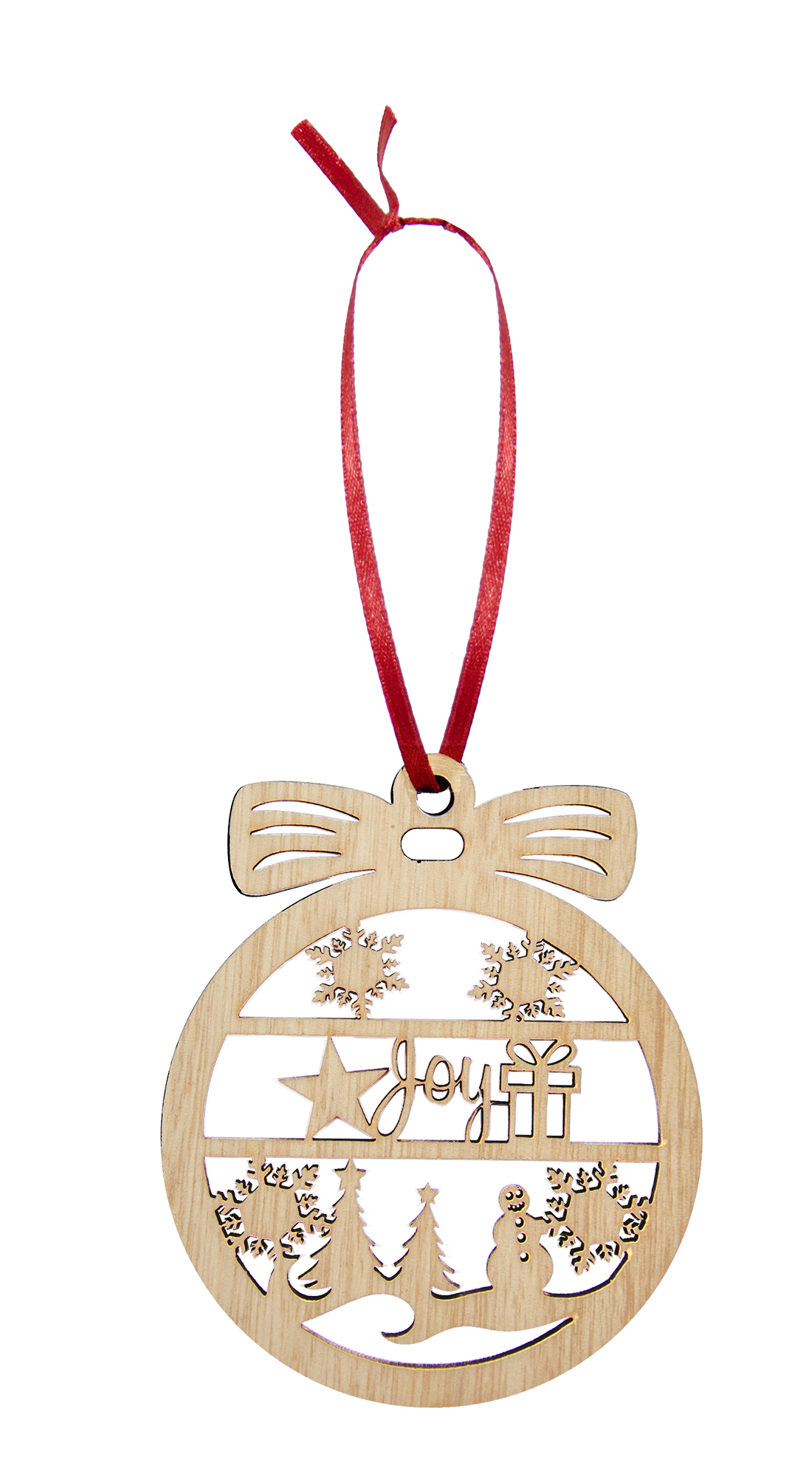 Wooden Christmas Hanging Bauble Ornament - Joy