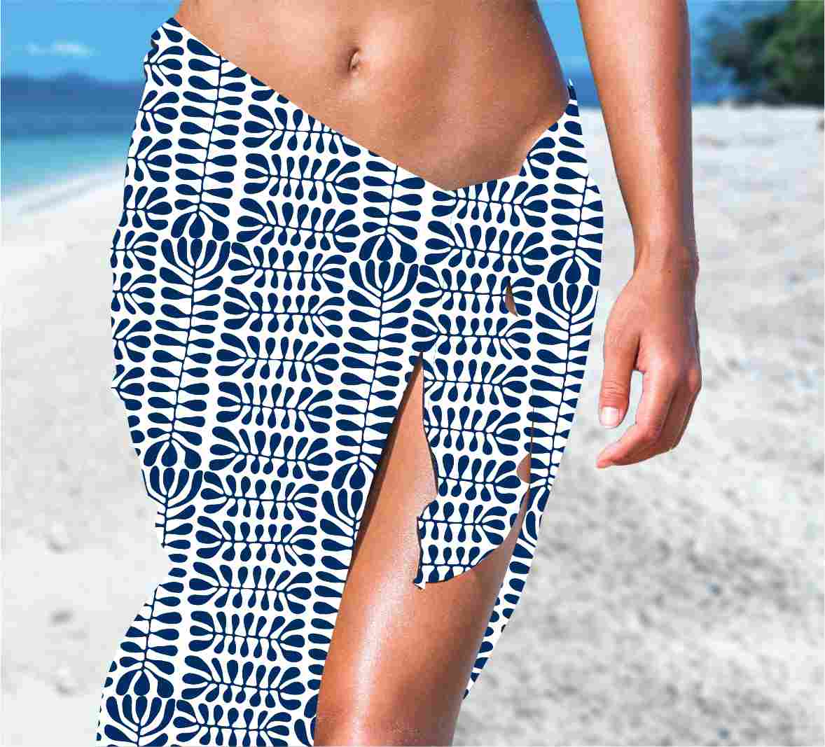 Cotton Sarong - Mitjili Naparrula (Dark Blue)