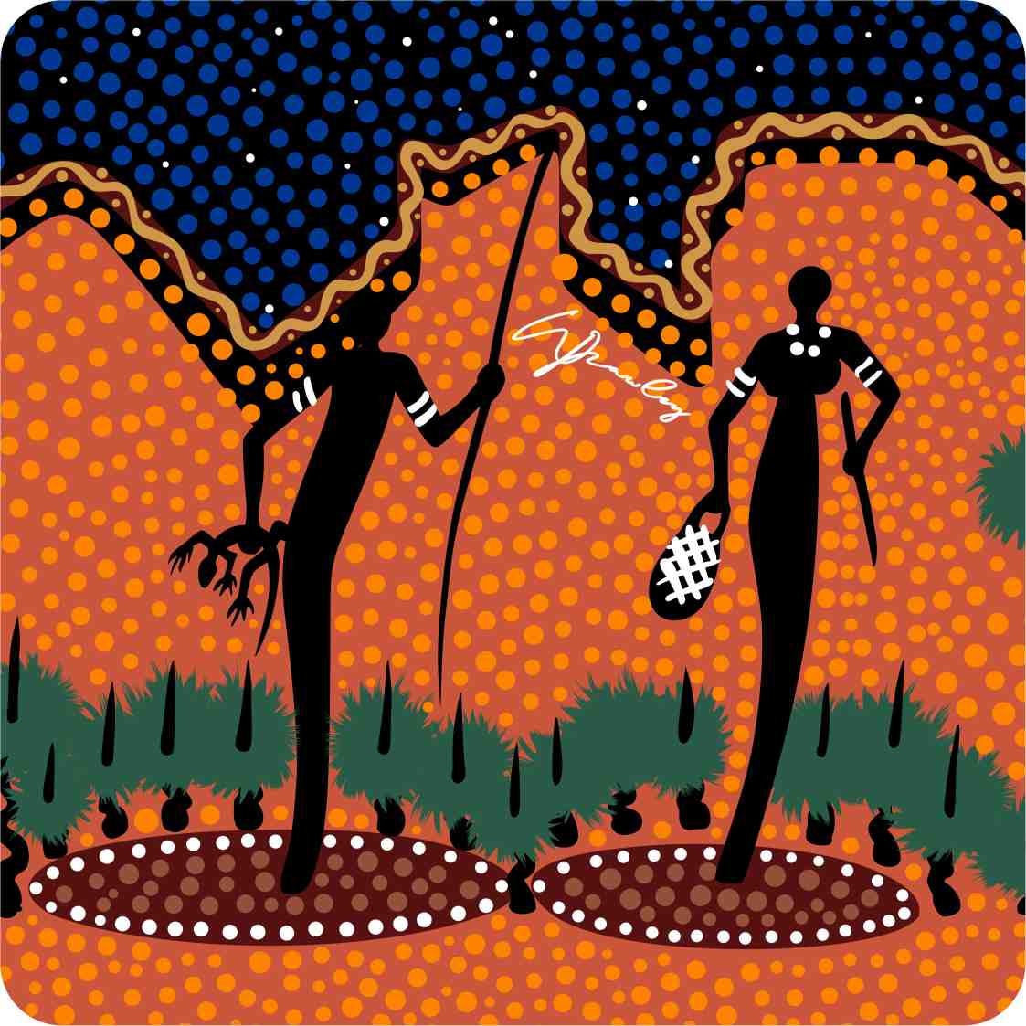 Aboriginal Ceramic Coasters By Wendy Pawley - Fair Dinkum Gifts