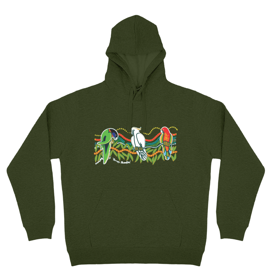 Adults Cozy Hoodie - Parrots Paradise By Susan Betts