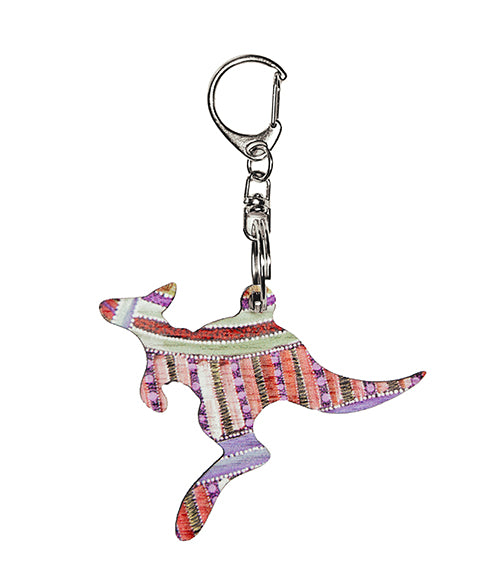 Kangaroo Shape Wooden Keyring (Australian Made) - Cindy Wallace Arches