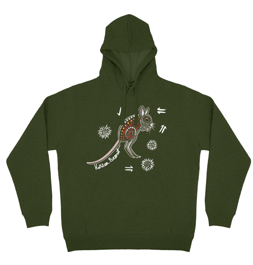 Adults Cozy Hoodie - Spinifex Hopping Mouse By Kathleen Buzzacott