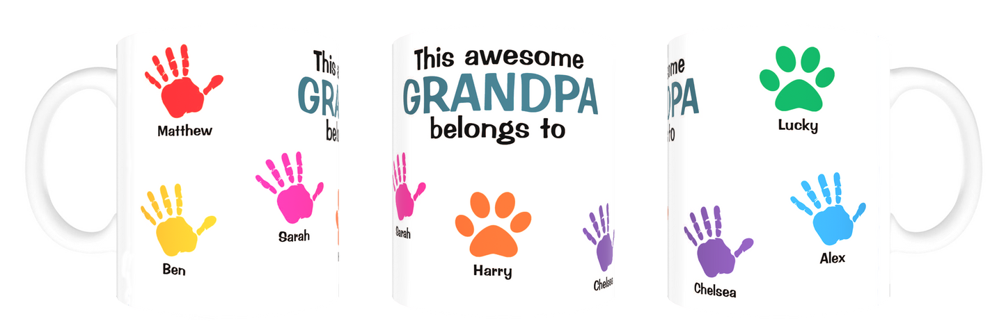 Personalised Grandpa Coffee Mug - This Awesome Grandpa Belongs To FDG07-92-26146