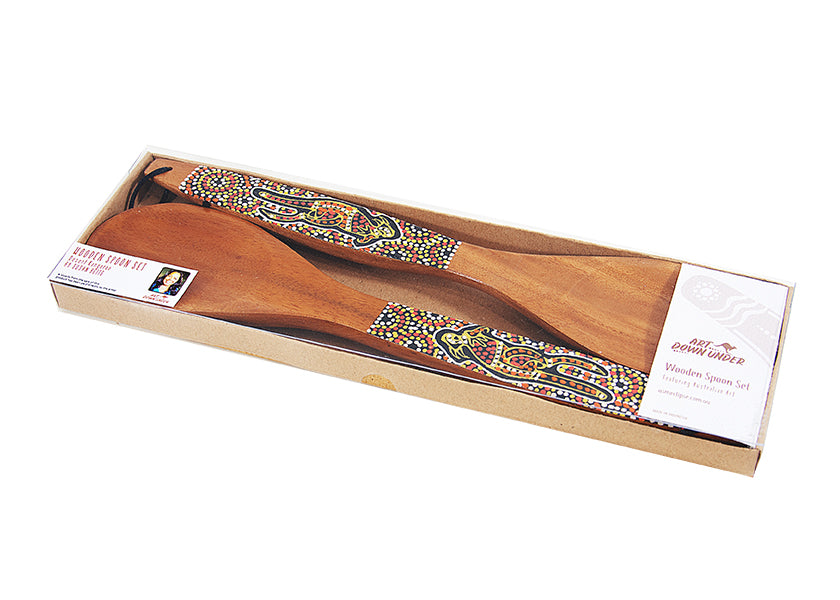 Wooden Spoon Set - Desert Kangaroo By Susan Betts