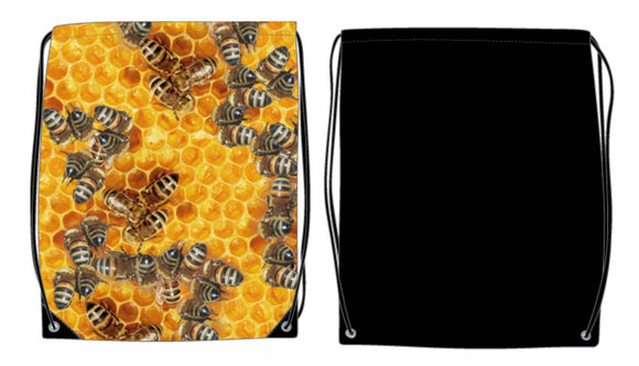 Nylon Drawstring BackPack Bag Honey Bees