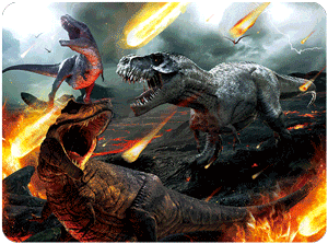 3D Extinction of the Dinosaurs Placemats Pack of 2 or 4 Lenticular Printed Design - fair-dinkum-gifts