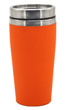 Happy Birthday Personalised Rubber Coated Travel Mug LARGE 475ml Gift Cup Choose Your Colour - fair-dinkum-gifts