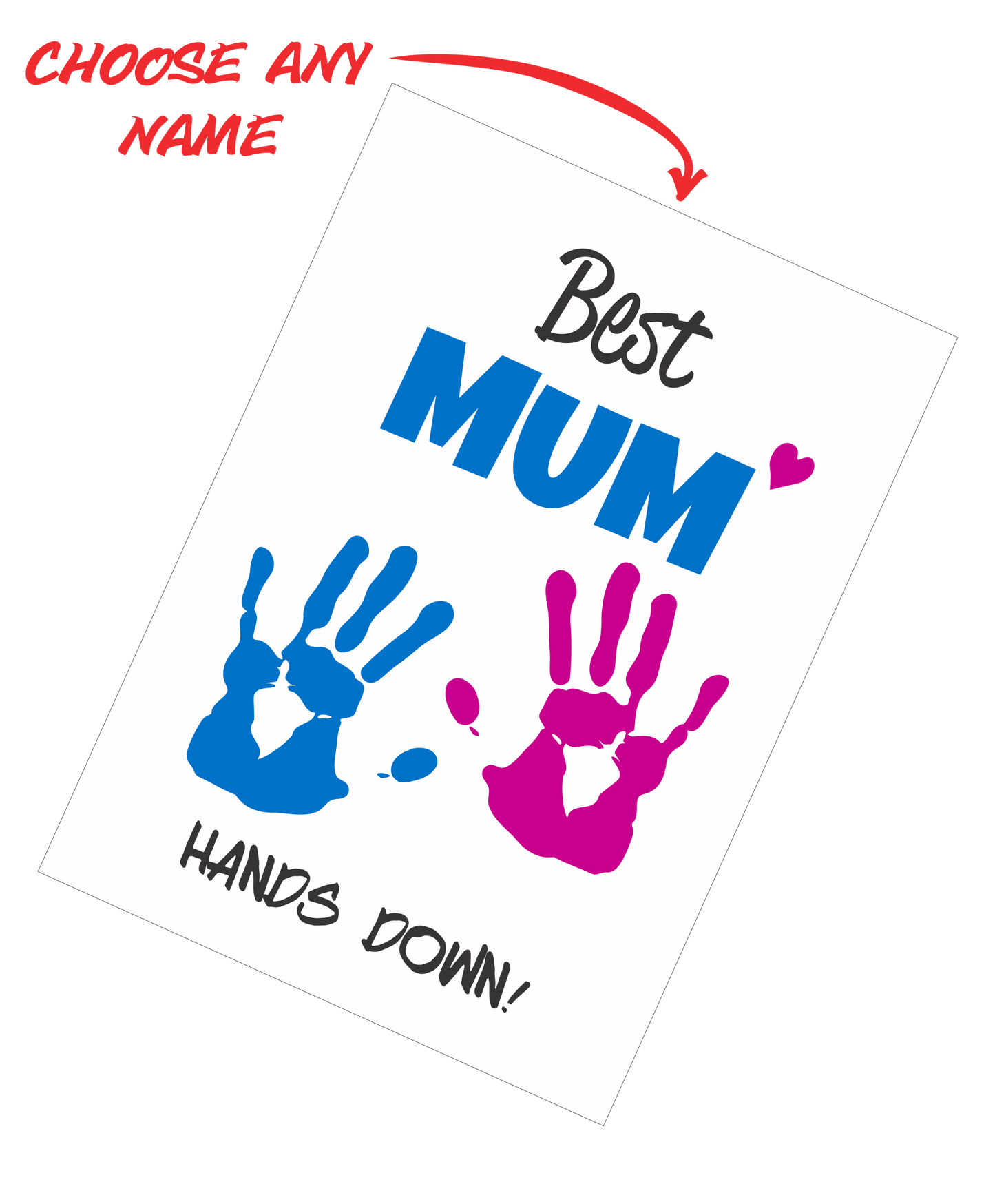 Personalised Mother's Day Teatowel - Best Mum Hands Down FDG03-03-20004 - fair-dinkum-gifts