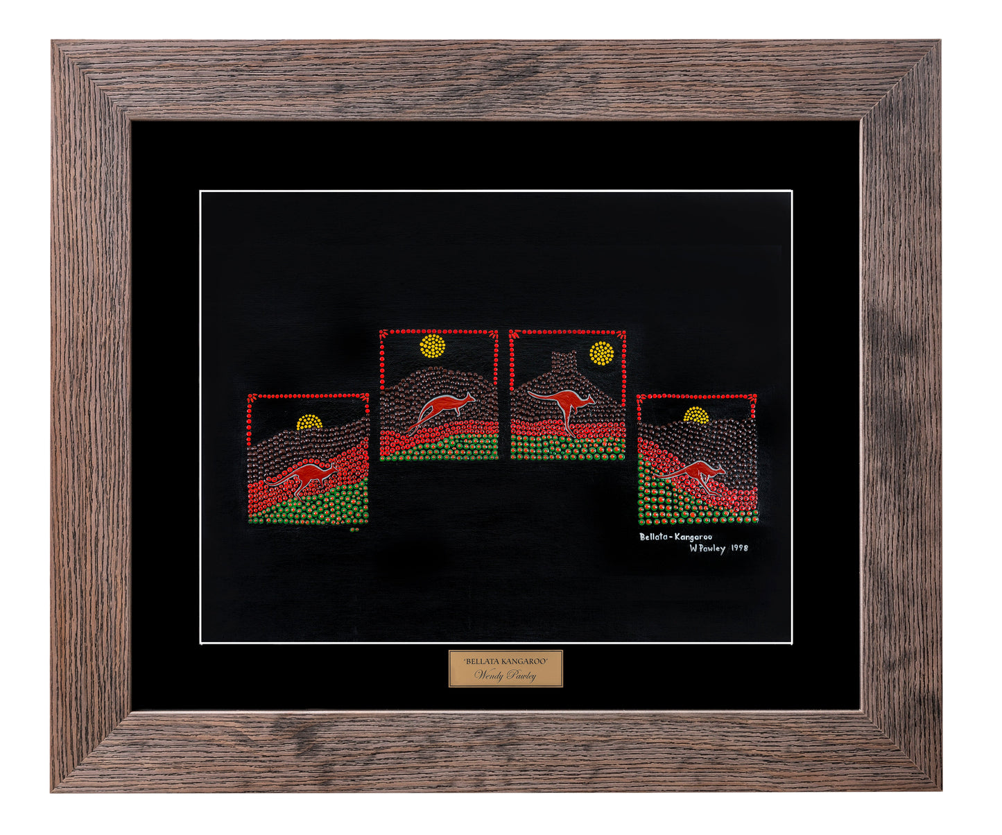 Bulurru Aboriginal Art Canvas Print Unstretched - Bellata Kangaroo By Wendy Pawley