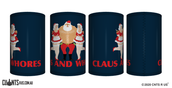 Claus And Whores Stubby Holder CRU26-40-12110 - fair-dinkum-gifts
