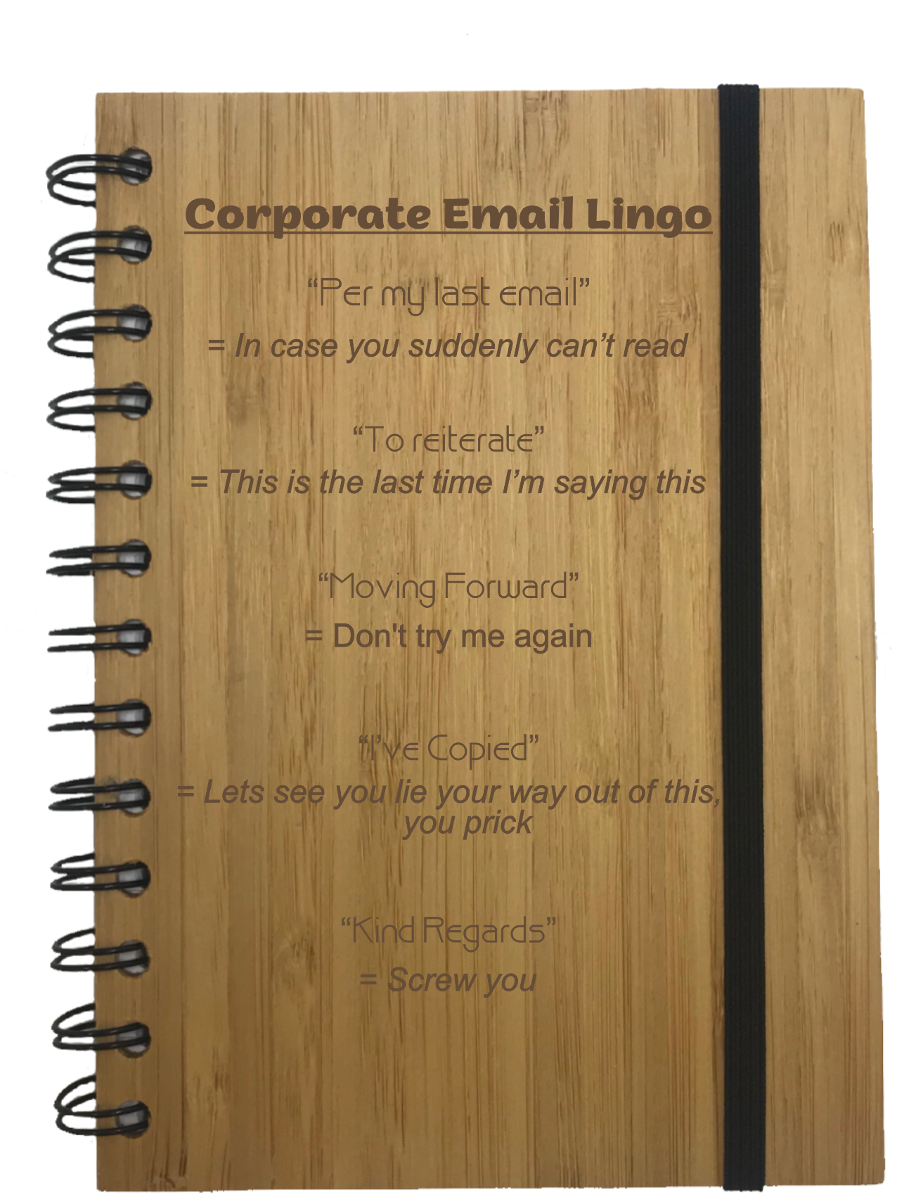 Corporate Email Lingo Eco Friendly Bamboo Notebook