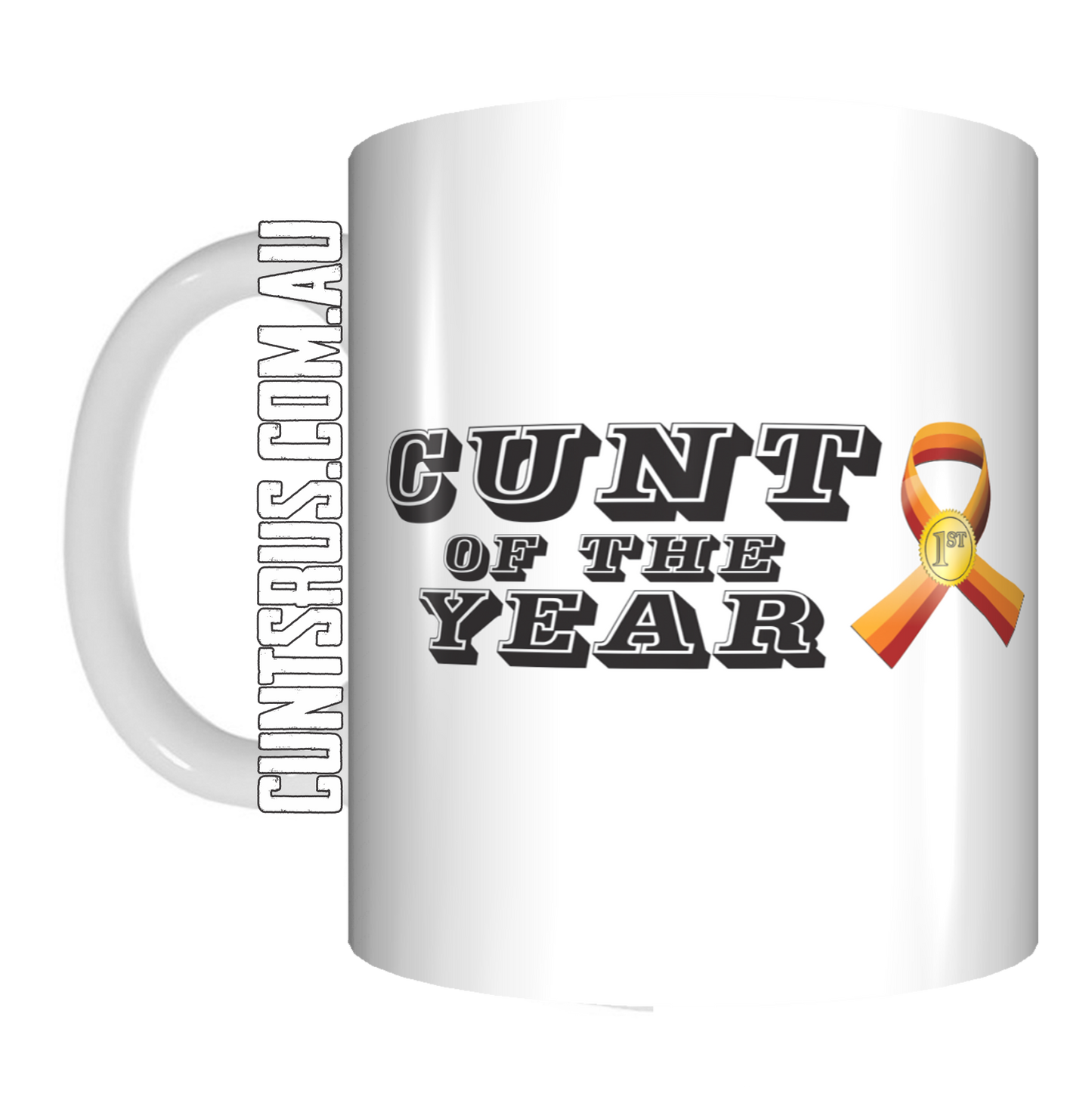 C U N T Of The Year Mug Office Award Gift Present 1st Ribbon CRU07-92-8191 - fair-dinkum-gifts