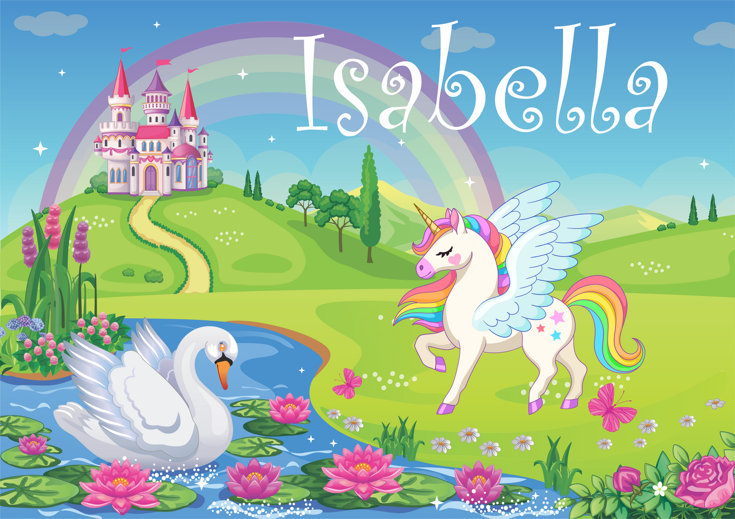 Kids Personalised Magical Pegasus Placemat FDG26-22-24000 - fair-dinkum-gifts