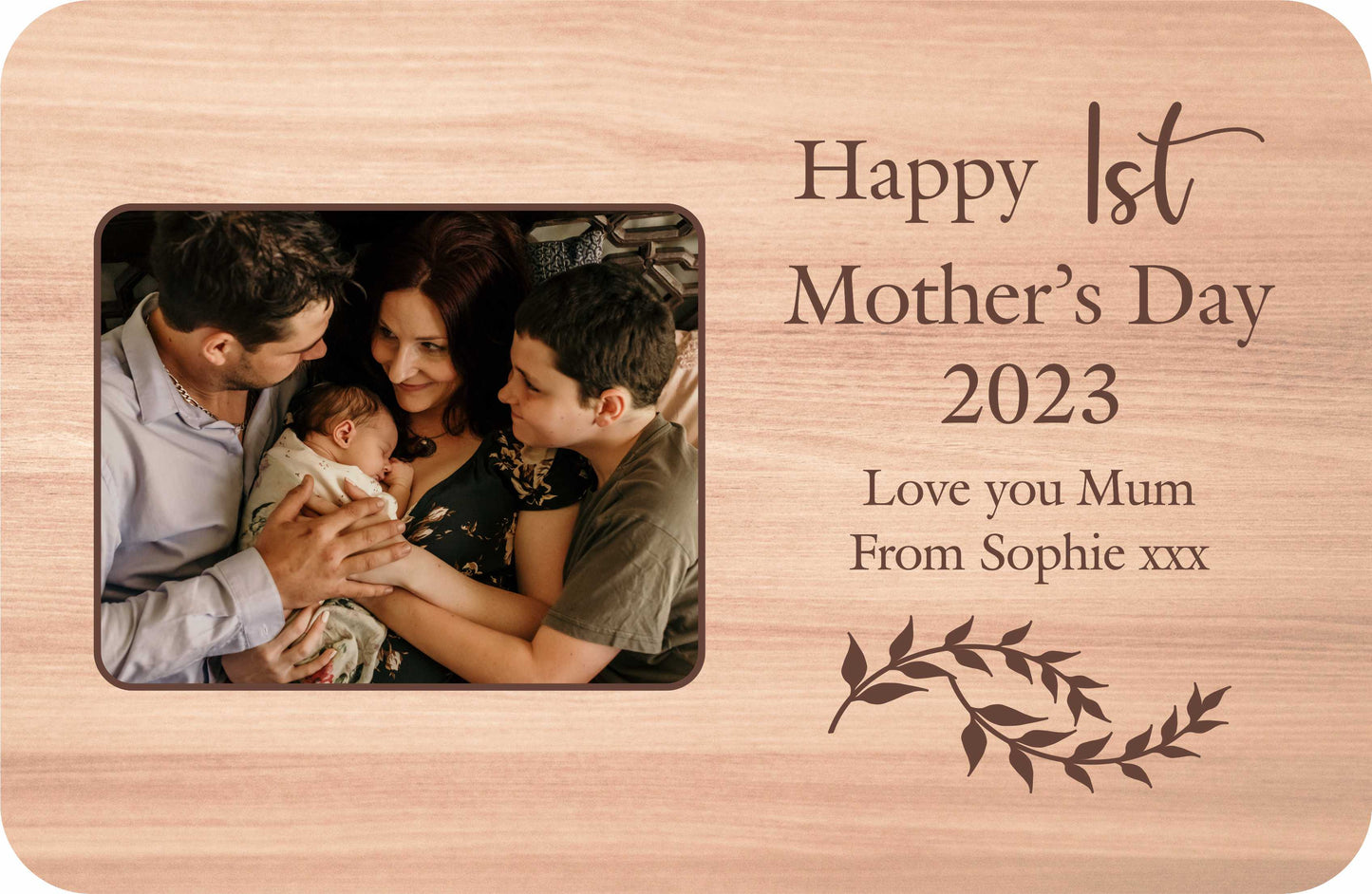 Mother's Day Wooden Sign With Photo & Personalised Names/Text