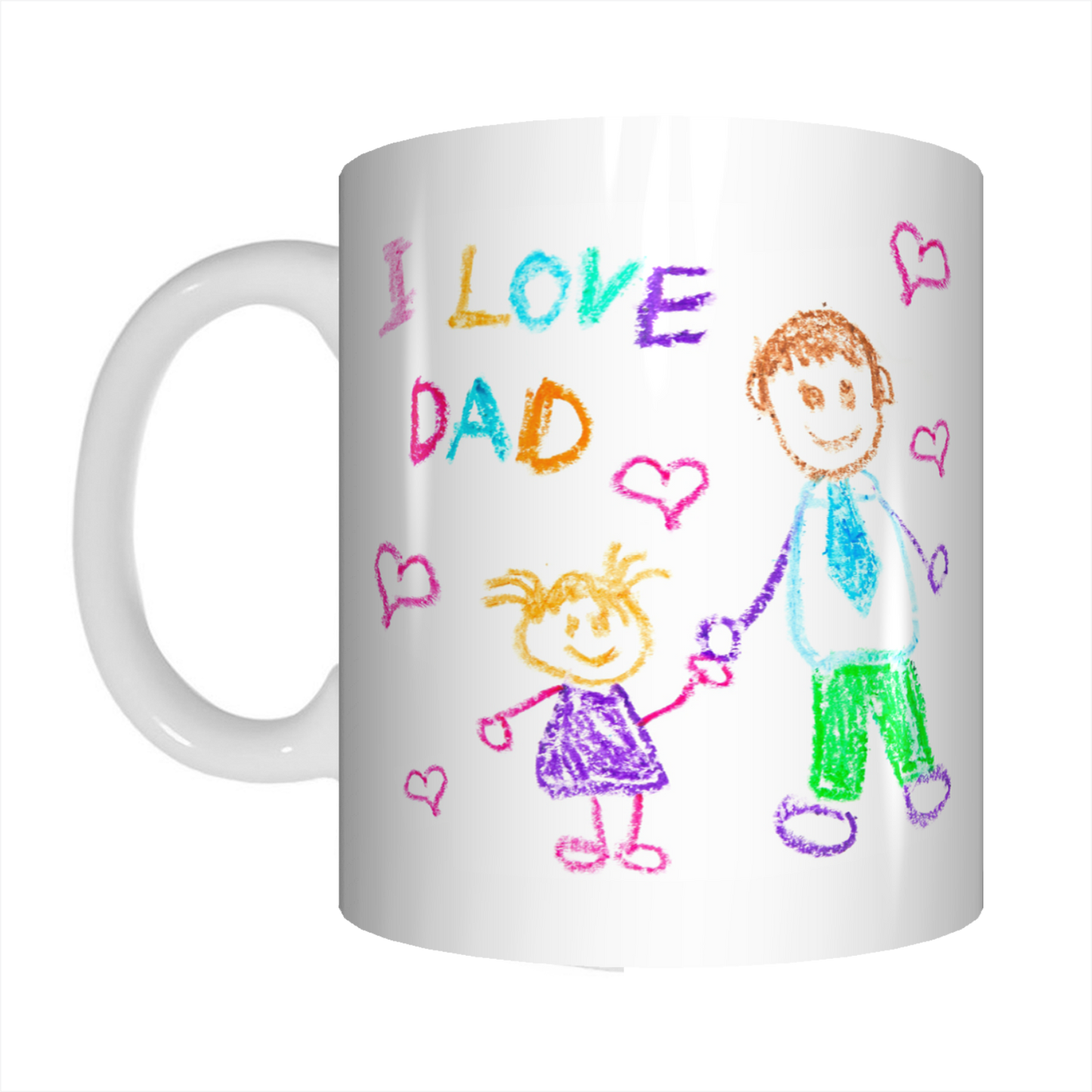 I Love Dad Crayon Drawing Coffee Mug Gift For Father's Day FDG07-92-26031 - fair-dinkum-gifts