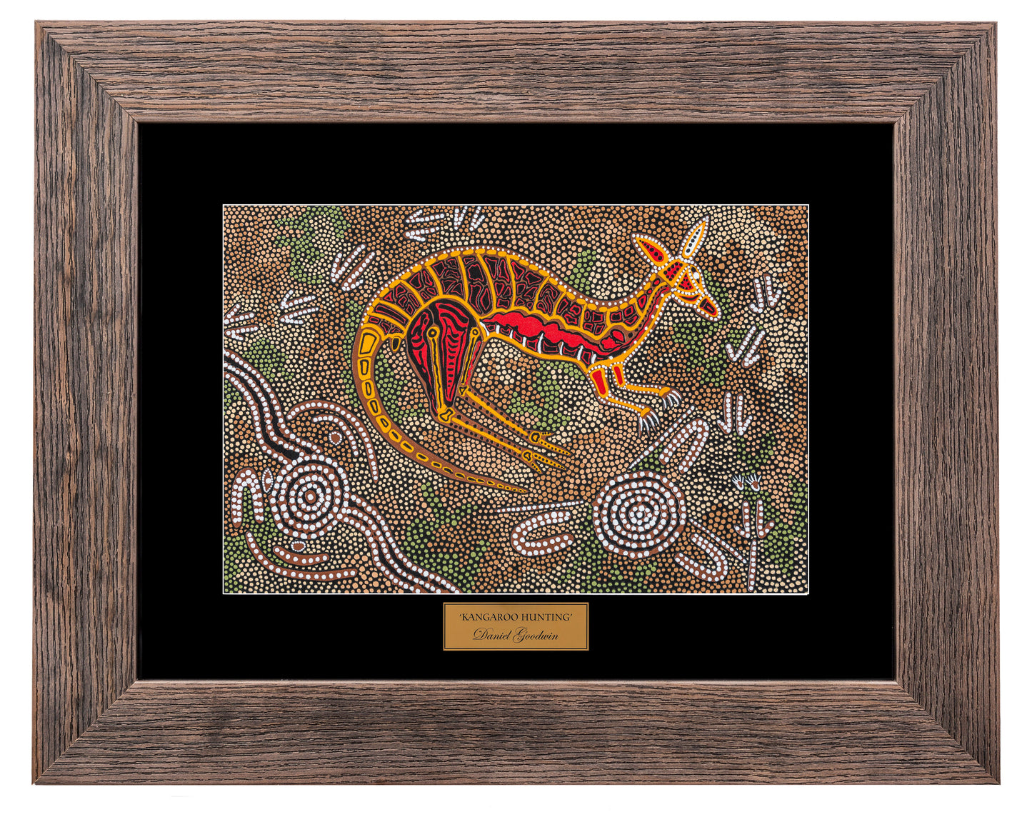 Bulurru Aboriginal Art Canvas Print Unstretched - Kangaroo Hunting By Daniel Goodwin Tjinta Tjinta