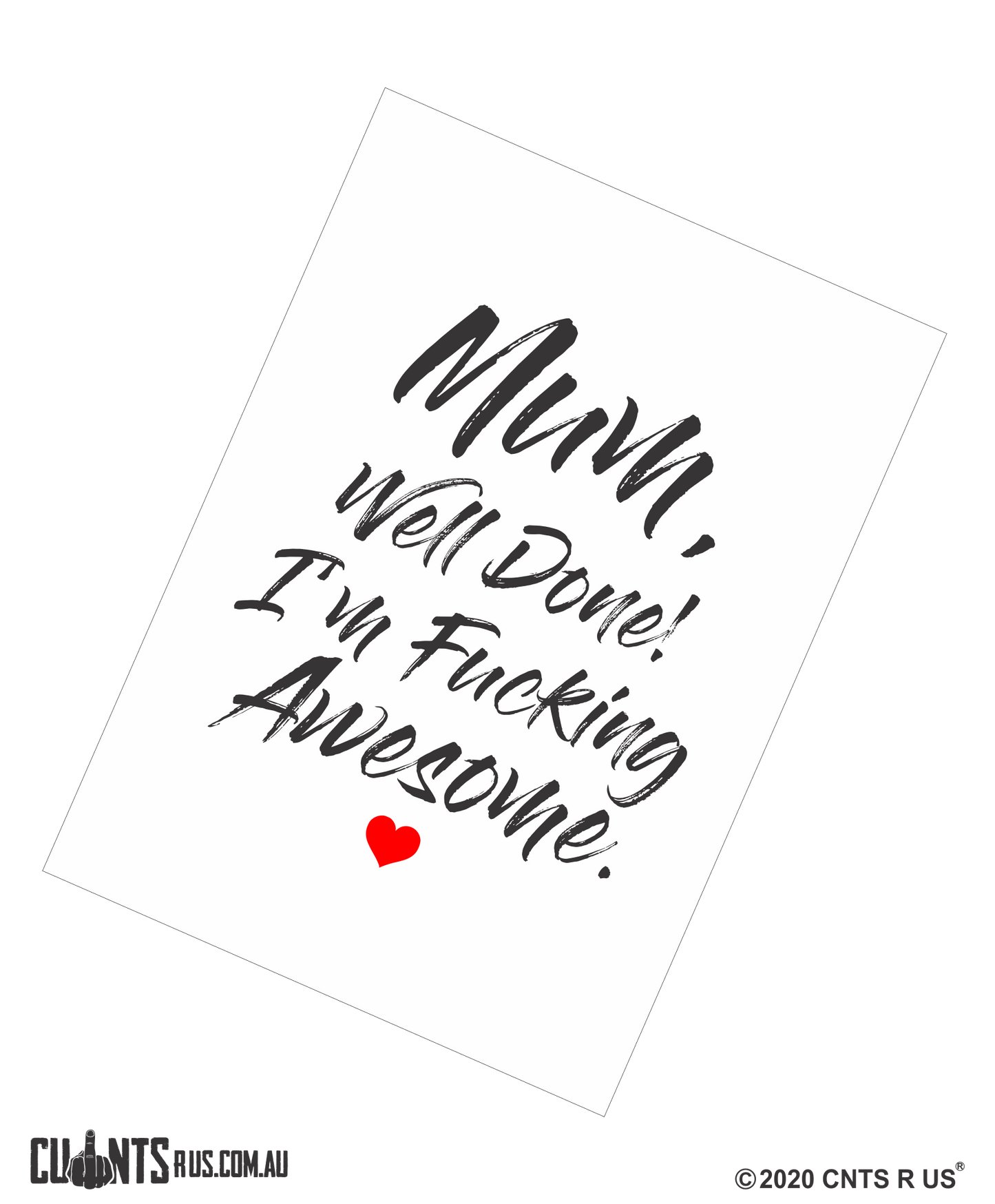 Mum Well Done I'm Fucking Awesome Mother's Day Cotton Teatowel CRU03-03-14013 - Fair Dinkum Gifts