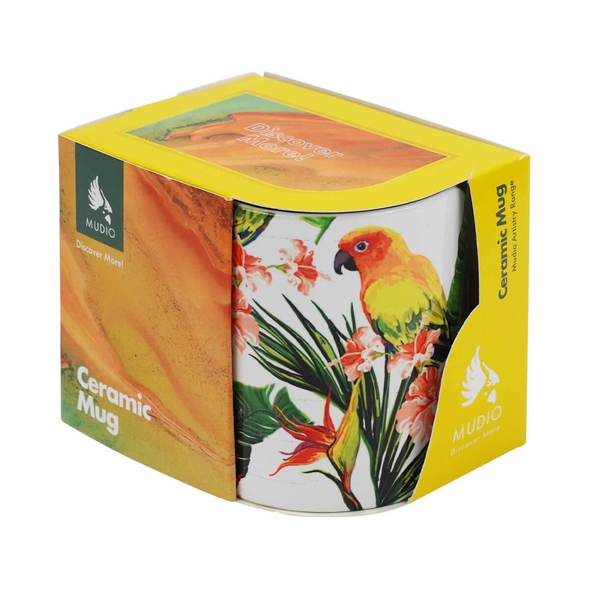 Ceramic Mug Multicolour Parrot - Red Earth Market