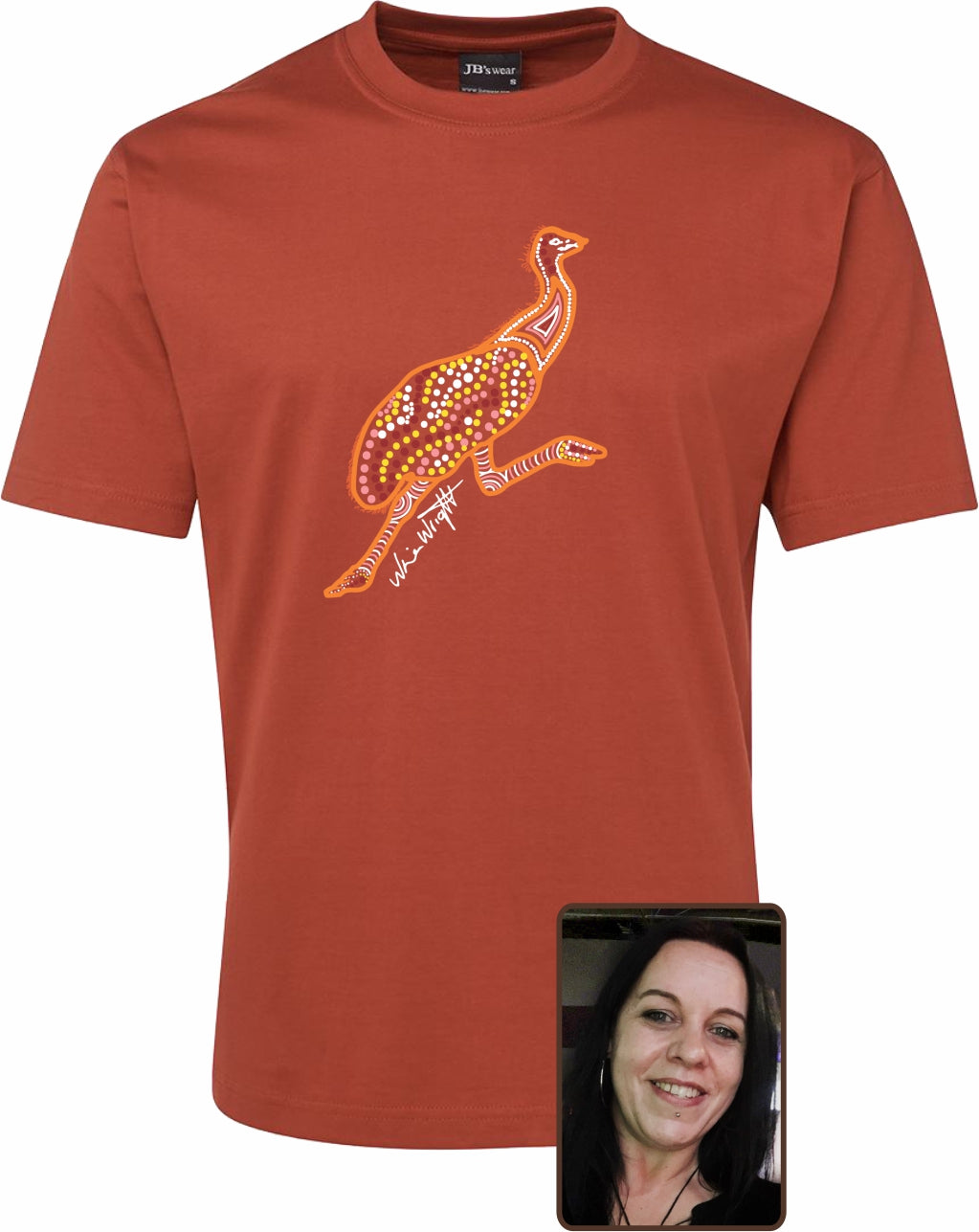 T Shirt ADULT Regular Fit - Nina Wright, Garrdi (Emu) Design