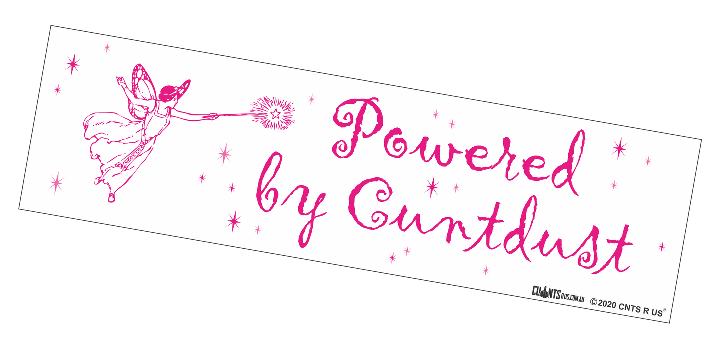 Bumper Sticker - Powered By Cuntdust CRU18-21R-25008