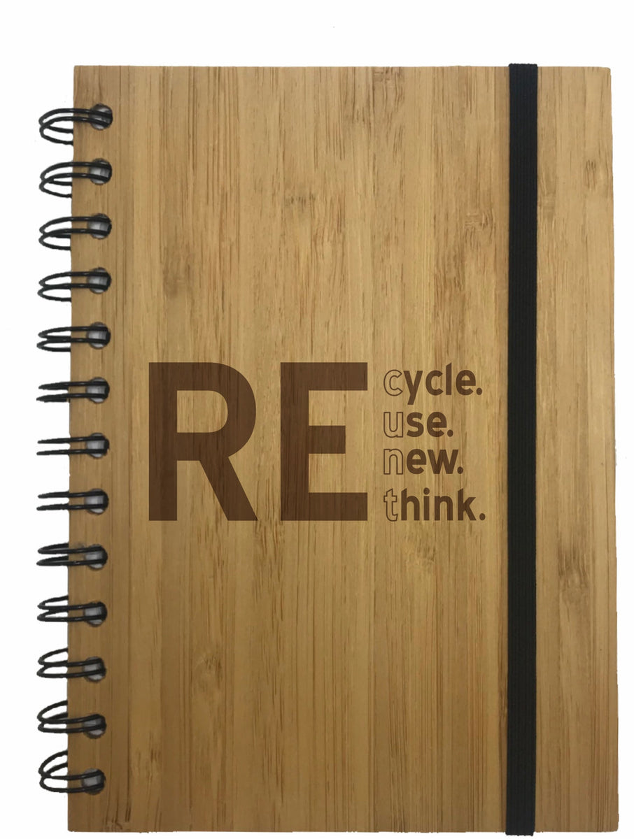 Recycle Reuse Eco Friendly Bamboo Notebook Fair Dinkum Gifts