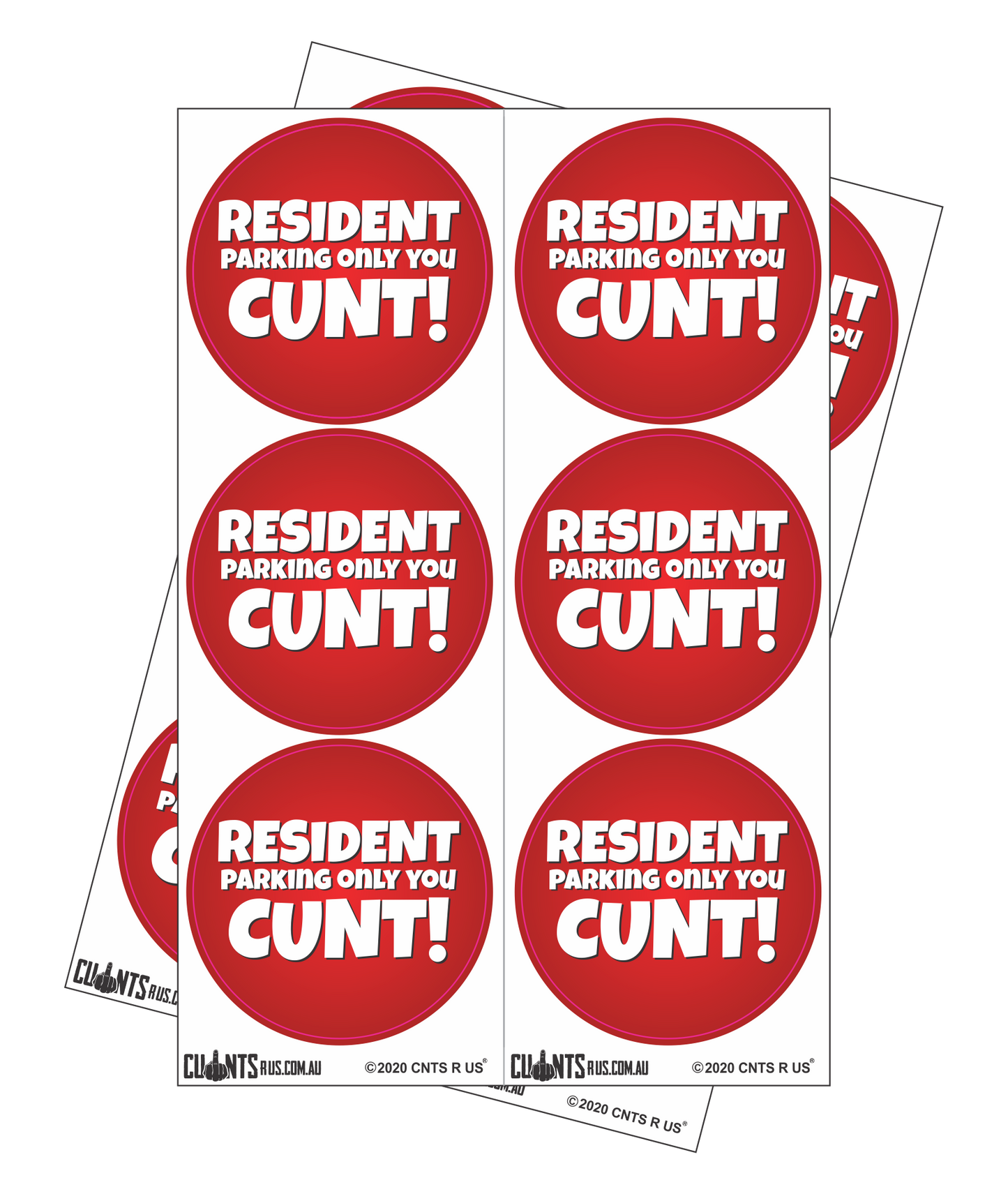 Sticker Pack - Resident Parking Only You Cunt CRU18-23R-11055