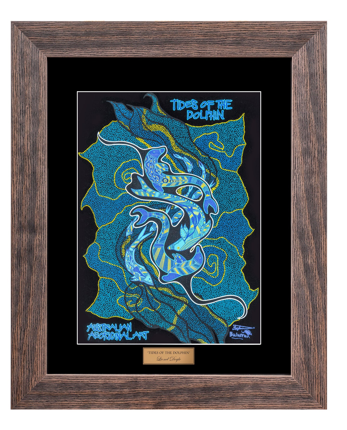 Bulurru Aboriginal Art Canvas Print Unstretched - Tides Of The Dolphin By Lionel Doyle