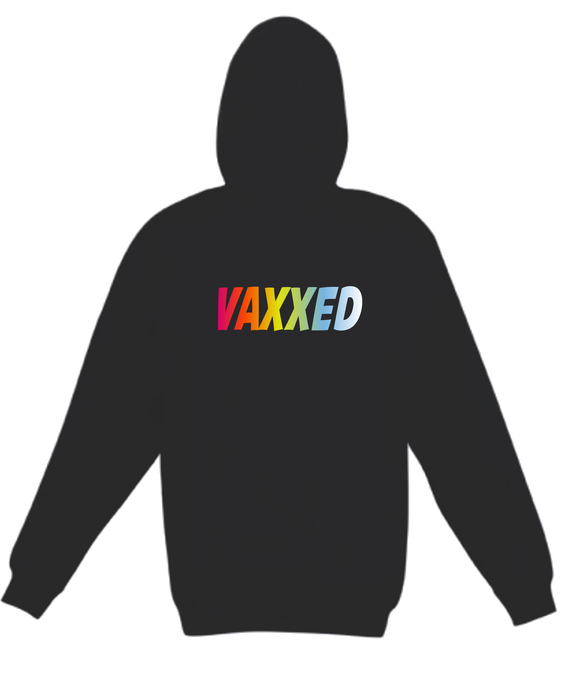 VAXXED Black Hoodie With Coloured Letters Vaccinated FDG01-TP212H-23036