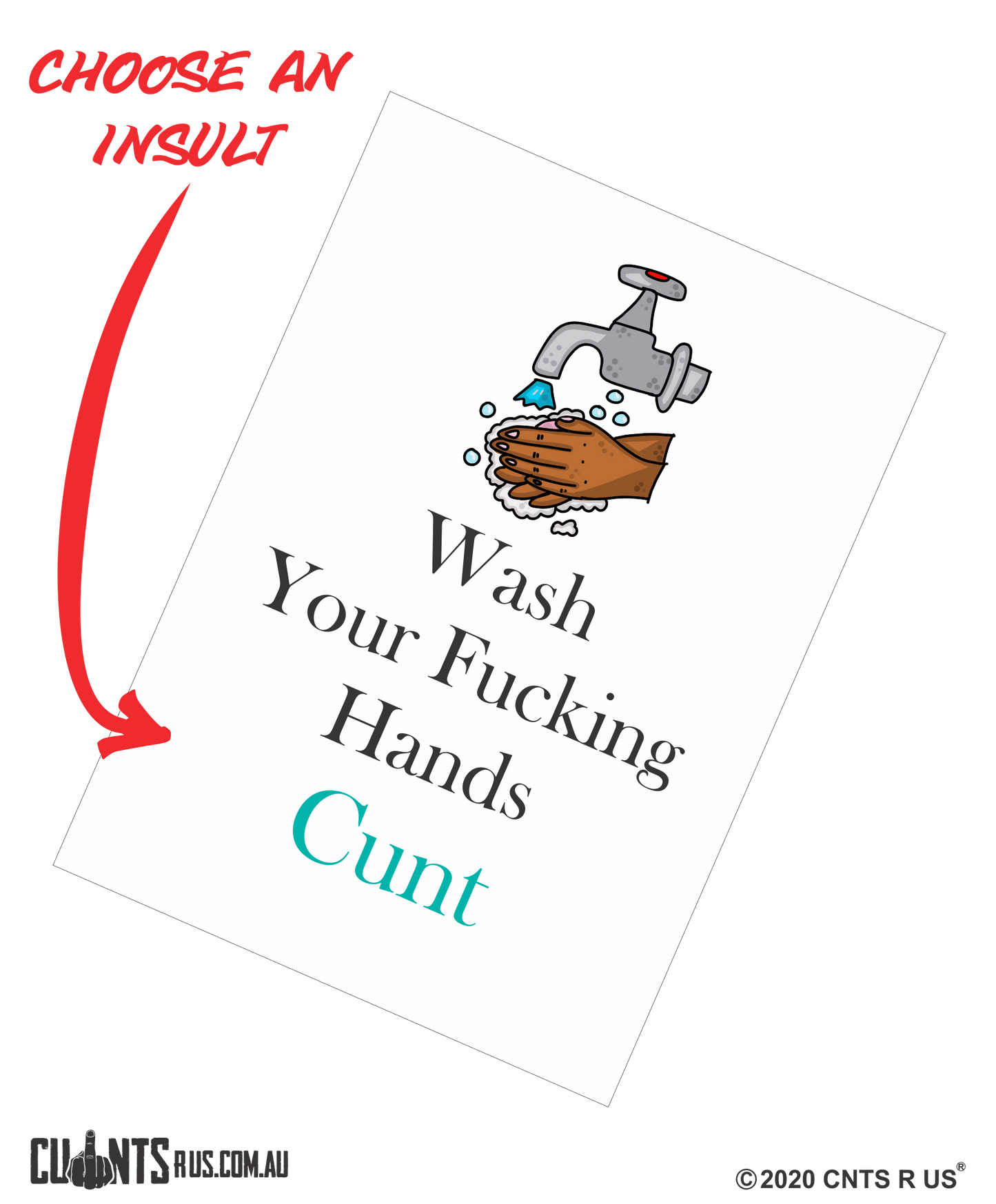 Wash Your Fucking Hands Cunt Cotton Teatowel CRU03-03-14009 - Fair Dinkum Gifts