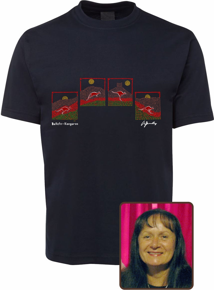 T Shirt ADULT Regular Fit - Wendy Pawley, Bellata Kangaroo Design