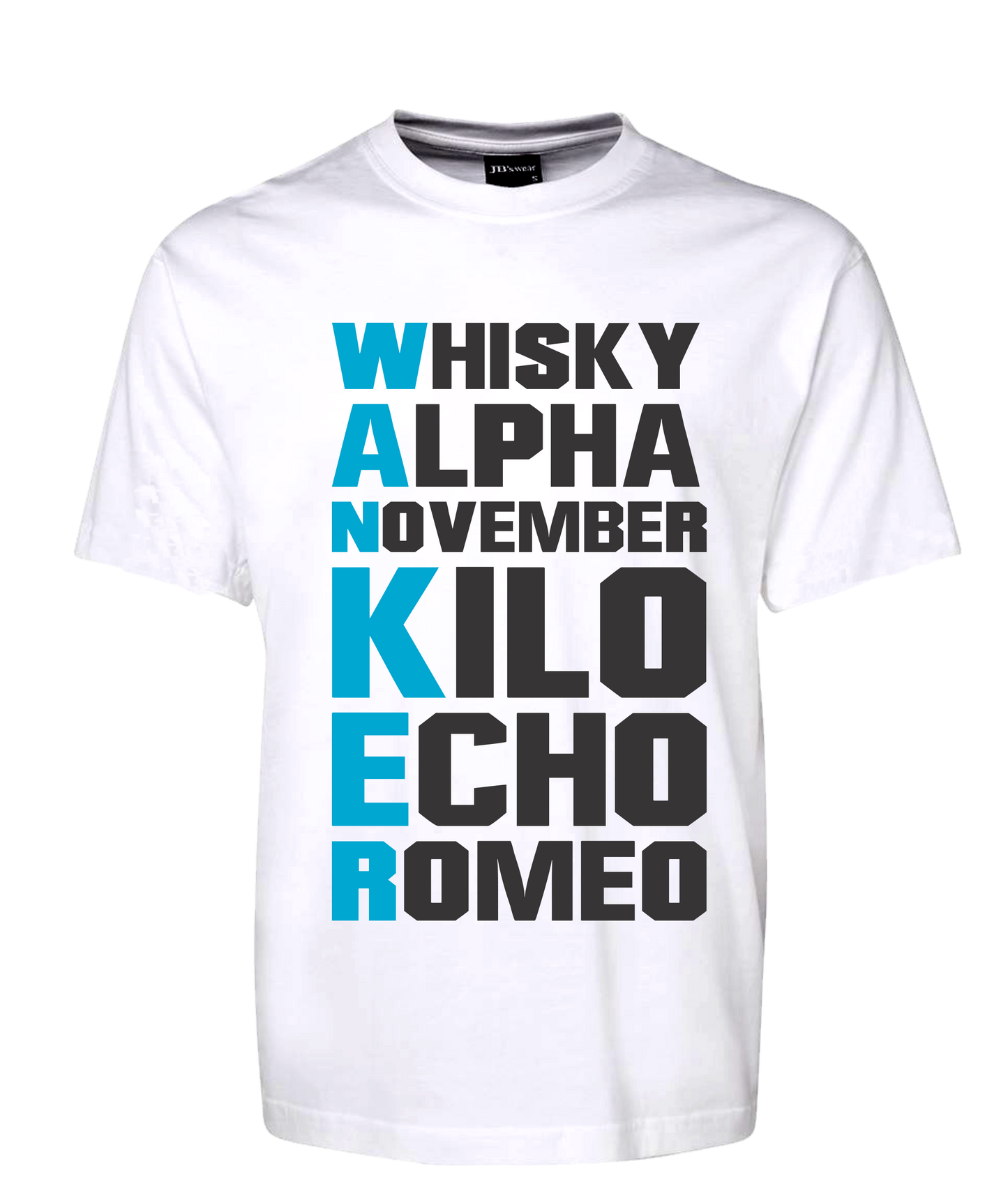 Whisky Alpha Wanker Phonetic Alphabet Rude Tee Acronym T-Shirt CRU01-1HT-24011 - fair-dinkum-gifts