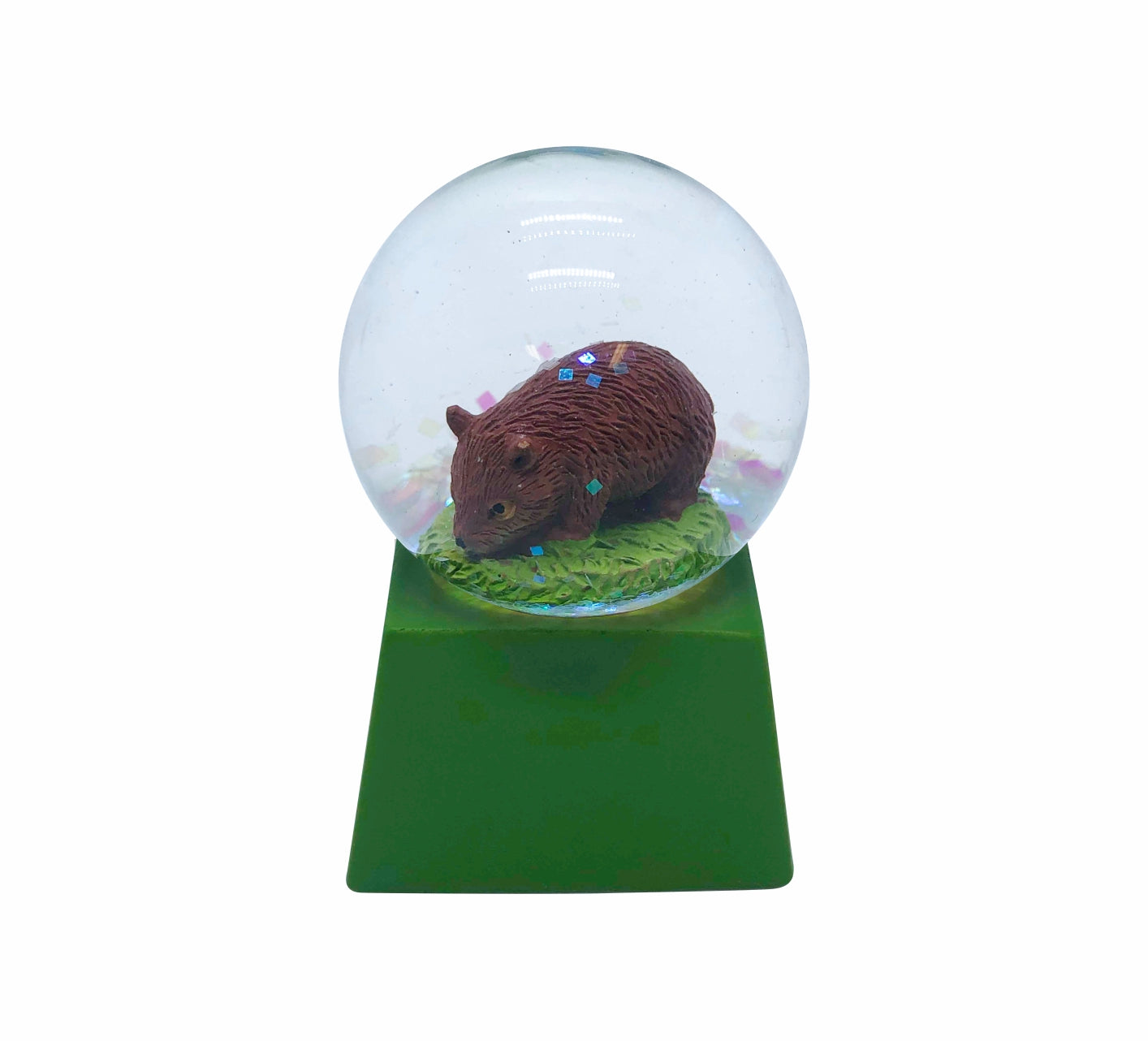 Waterball Glass Square Base 45mm Glitter Globe Aussie Gifts Souvenirs Australian Animals - fair-dinkum-gifts