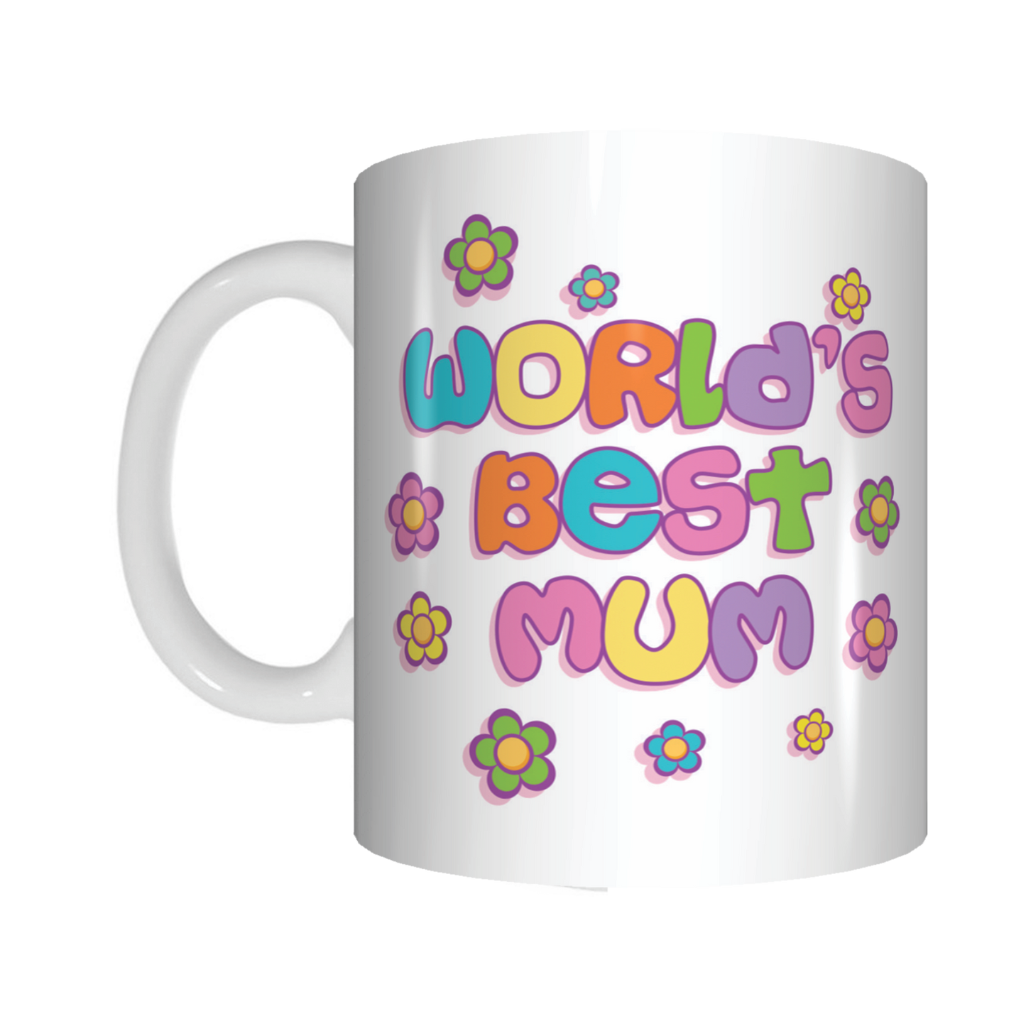 World's Best Mum Coffee Mug Mothers Day GIFT Colourful Flowers - fair-dinkum-gifts