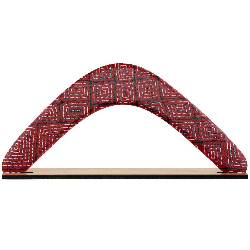 Environmentally friendly Boomerang with authentic Australian art