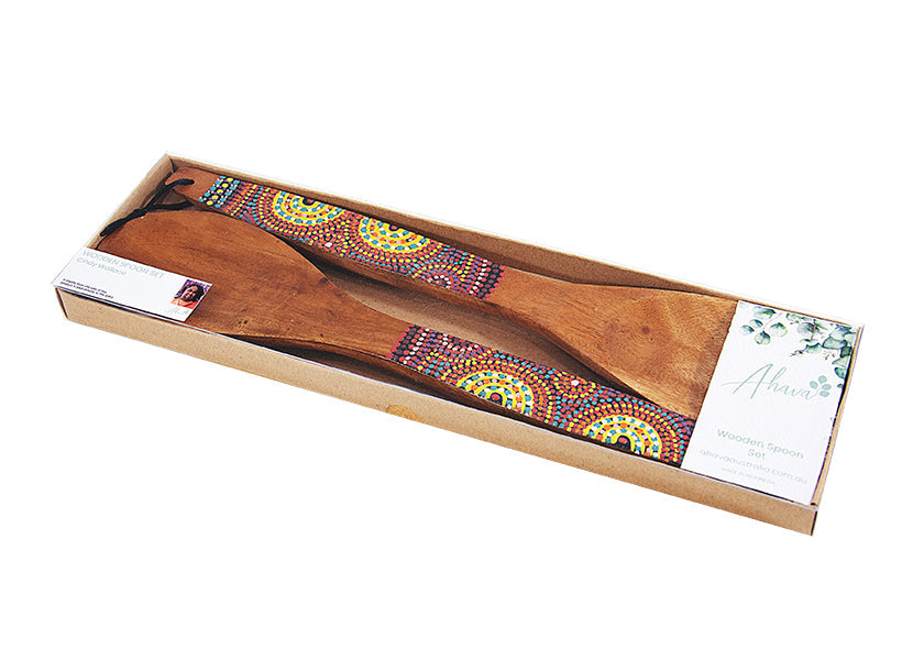 Wooden Spoon Set - Cindy Wallace (Yellow/Purple)