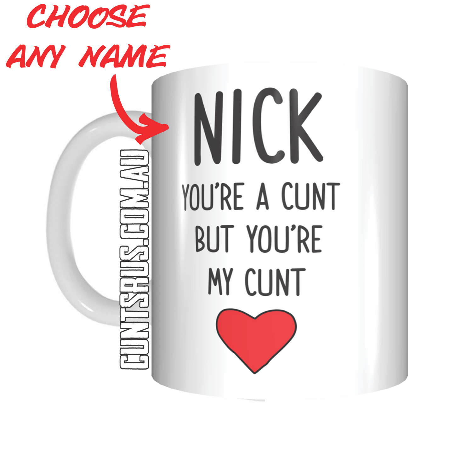 Valentines Day Rude Personalised Name Coffee Mug Gift Romantic Novelty Present CRU07-92-8195 - fair-dinkum-gifts