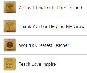 Teacher Thank You Gift Set of 4 Wooden "Buddies" Coasters