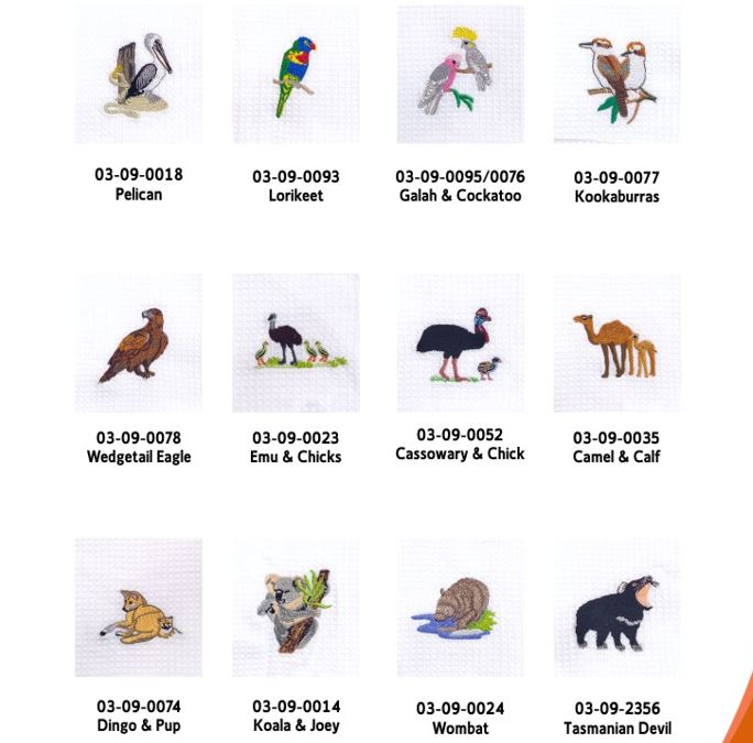 Teatowels Australian Designs 100% Cotton Waffle